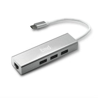 tmd USB-C to Ethernet/USB x 3 Adapter (AD5L-01WH)-4-Port USB-C Multiport Adapter