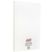JAM Paper Glossy Legal Cardstock 2-Sided, 8.5" x 14", White Recycled, 50 Pack (236931271)-White 2-Sided Glossy Recycled Cardstock