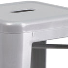 Flash Furniture Commercial Grade 30" High Backless Silver Metal Indoor-Outdoor Barstool with Square Seat-Stack Quantity: 4-8