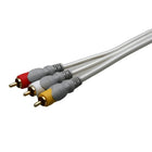 Electronic Master 6' 3xRCA Male to Male Audio and Video Cable, 2" x 6.3" x 9.5", Gray-Cost-effective high quality cables deliver all the sound and picture performance your system