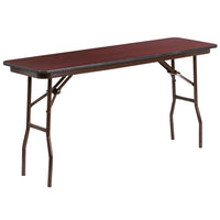 Flash Furniture 18" x 60" Rectangular High Pressure Mahogany Laminate Folding Training Table-Ready To Use Commercial Table