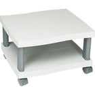 Safco Wave Design Mobile Under Desk Printer Stand with Casters, White/Charcoal-Contemporary wave design shelves