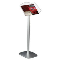 SECO Decorative Brochure Stand, Landscape-Silver anodized Aluminium finish
