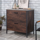 Sauder Market Commons Lateral File Cabinet - Rich Walnut (1 Box)-Rich Walnut, Engineered wood, Metal