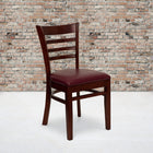 Flash Furniture HERCULES Series Vertical Slat Back Mahogany Wood Restaurant Barstool - 2 Pack-Solid European Beech Hardwood Construction
