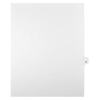 Mark Maker Legal Exhibit Index Tab White Single Tabs, 1/25th Cut, Letter Size, No Holes, Number 41, 25 Pack-White Single Tabs, 1/25th Cut