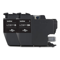 Brother LC30112PKS Black Ink Cartridge, 2 Pack-Brother Genuine LC3011BKS 2-Pack Standard-yield Black Ink Cartridge.