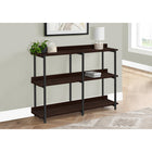 Monarch Specialties 2215 48"L Accent Table - Espresso/Black Metal Hall Console-Warranty: 1 Year limited for parts