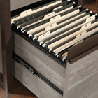 Sauder Manhattan Gate 2-Shelf Narrow Bookcase - Mystic Oak-Powder coated metal frames and pulls for added design