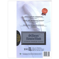 St. James Specialty Papers Linen Bond, Letter Size, White, 100 Pack-Make a lasting impression. A classic choice for elegant presentations, resumes and reports