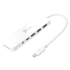 J5Create Multi-Port USB-C Hub with Power Delivery - White-Power delivery 3.0 provides up to 60W of charging power