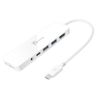 J5Create Multi-Port USB-C Hub with Power Delivery - White-Power delivery 3.0 provides up to 60W of charging power