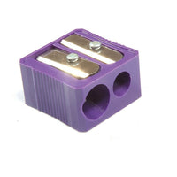 Baumgartens Dual Hole Plastic Pencil Sharpener, Purple-Colour: Purple
