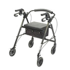 Drive Medical Rollator Walker with Back Support and Padded Seat, Black-Comes with new seamless padded seat