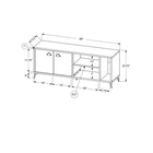 Monarch Specialties 2841 Tv Stand - 60"L/White/Grey Cement-Look Top-Thoughtful design details include hinges in the cabinets for smooth opening and closing, floor protectors for the metal legs to help prevent scratches, and an opening in the back of the upper horizontal storage area for easy cable management