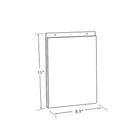Azar Displays 11" x 8.5" Vertical Wall Mount Acrylic Sign Holder, Clear, 10 Pack (162714)-Wall mount frame has pre-cut holes for hanging, hardware is not included