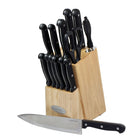 Oceanstar KS1187 Traditional 15-Piece Knife Set with Block, Natural-Handle shape is ergonomically designed triple-riveted to ensure the handles are strong and secure.