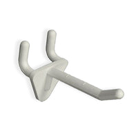 Azar Displays 2" x 0.287" Diameter Plastic Hooks, White, 50 Pack-Hook is two-pronged for greater stability