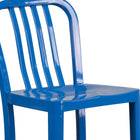 Flash Furniture 30" High Blue Metal Indoor-Outdoor Barstool with Vertical Slat Back-Galvanized Steel Construction