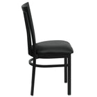 Flash Furniture HERCULES Series Black School House Back Metal Restaurant Chair - Black Vinyl Seat-School House Back Design