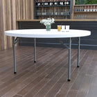 Flash Furniture 60"Dia Round Granite Plastic Folding Table - White-880 lb. Static Load Capacity