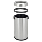 Step N' Sort Open Top Trash Can, 65 L, Stainless Steel-Non Skid Rubber Bottom