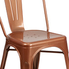 Flash Furniture Copper Metal Indoor-Outdoor Stackable Chair-Seat Size: 12" - 14"W x 14"D