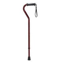 Drive Medical Adjustable Offset Handle Cane with Gel Hand Grip, Red Crackle-Red Crackle, Aluminum