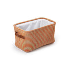 Truu Design Boho Storage Basket, Set of 3, 15 x 7.5 inches, Orange/Neutral-Ideal for storing and neatly organizing clothes, towels, and other household supplies