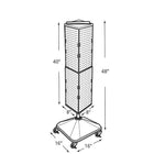 Azar Displays 40" x 8" x 8" 4-Sided Interlocking Pegboard Display Tower with Square Base, Clear (703388-CLR)-Dimensions: 40"H x 8"W x 8"D