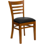 Flash Furniture HERCULES Series Ladder Back Cherry Wood Restaurant Chair - Black Vinyl Seat-800 lb. Weight Capacity