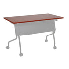 Office Star 4' Training Table Top, Cherry-Flip-top laminate with impact resistant PVC edges