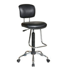 Work Smart Black Vinyl and Chrome Finish Drafting Chair, Black-Drafting chair