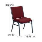 Flash Furniture HERCULES Heavy Duty Burgundy Patterned Fabric Stack Chairs-.625" Thick Plywood Seat