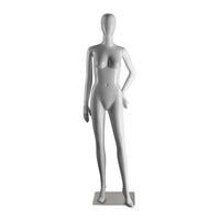 Eddie's Abstract Female Mannequin With Bent Arm & Pointed Toe - White (150515-1)-Abstract Female Mannequin With Bent Arm & Pointed Toe
