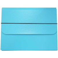 JAM Paper Thick Portfolio Carrying Case with Elastic Band Closure, 10 x 13.25, Sky Blue, 2 Pack (154528516g)-Size: 10" x 13.25" x 1.25"
