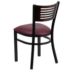 Flash Furniture HERCULES Series Black Slat Back Metal Restaurant Chair - Walnut Wood Back & Burgundy Vinyl Seat-Burgundy Vinyl Upholstered Seat