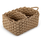 Truu Design Chunky Braided Jute Baskets, Set of 3, 18 x 11 inches, Natural-Measurement: one large storage basket measures 18"L x 11"W x 7"H, and two small ones measure 9.5"L x 7"W x 6"H in dimensions