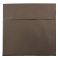 JAM Paper 8.5 x 8.5 Square Envelopes, Chocolate Brown Recycled, 250 Pack (234681H)-Chocolate brown square envelope