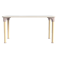 Flash Furniture Bright Beginnings 23.5" x 47" Commercial Wooden Rectangle Adjustable Height Classroom Activity Table-Beech/White-Commercial Grade Height Adjustable Rectangle Wooden Classroom Activity Table
