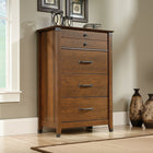 Sauder Carson Forge Chest Of Drawers, Washington Cherry-The Carson Forge 4-Drawer Chest has drawers with metal runners and safety stops that feature patented T-lock assembly system.