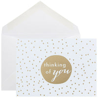 JAM Paper Thank You Cards Set, Thinking of You Greeting, Gold Tiny Dot, 10 Pack (D41111NGLMB)-Thank you card sets