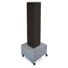 Azar Displays 40" x 8" x 8" 4-Sided Interlocking Pegboard Display Tower with Wheels, Black (703386-BLK)-Revolves on a wheeled metal base