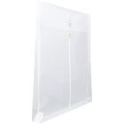 JAM Paper Plastic Envelopes with Button and String Tie Closure, Letter Open End, 9.75 x 11.75, Clear Poly, 12 Pack (118B1CL)-Opening: open end