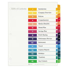 Avery Ready Index Table of Content Dividers for Laser and Inkjet Printers - 15 Tabs - 6 sets - Multi-colour - (11197)-Coordinated system of a Table of Contents page and matching pre-printed tab dividers makes referencing easy 