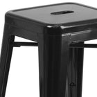 Flash Furniture Commercial Grade 30" High Backless Black Metal Indoor-Outdoor Barstool with Square Seat-Stack Quantity: 4-8