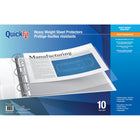 QuickFit Sheet Protectors - Heavyweight 3 mil - Ledger Size - 11"x17" - Top-Loading - Clear - 10 Pack-PVC Free