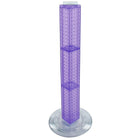 Azar Displays 36" x 4" x 4" 4-Sided Revolving Pegboard Counter Display, Purple Translucent (700223-PUR)-Interlocking four-sided pegboard tower and 14-1/2" diameter revolving clear plastic base