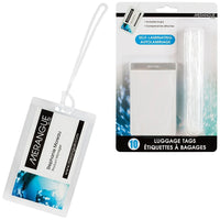 Merangue Self Laminating Luggage Tags with Loops - 20 Packs of 10-Transparent luggage tags with loops and cards