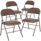 Flash Furniture HERCULES Series Double Braced Vinyl Folding Chairs - Beige - 4 Pack-225 lb. Weight Capacity